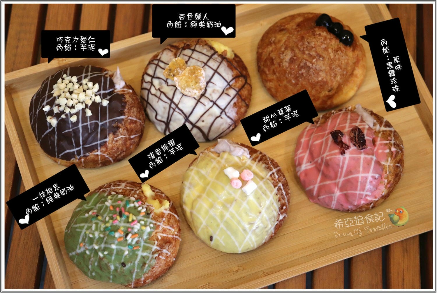 【大里伴手禮推薦】彩菓燒 の 彩泡芙 & 彩冰心球 & 彩蛋糕 & 藍柑橘檸泡泡飲 & 玫瑰茶拿鐵 & 黑糖珍珠烤厚奶 & 芋頭鮮奶 (台中/大里區) ➽ CP超高，外表吸晴，人見人愛 – 蛋奶素